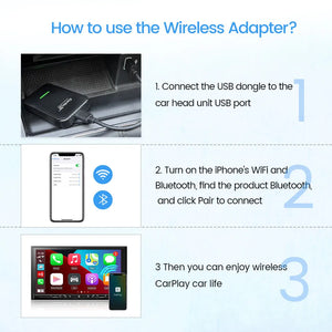 CarlinKit 3.0 Wireless CarPlay Dongle Convert Wired to Wireless CarPlay