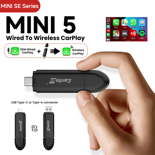 Carlinkit Mini5 Kleiner & kompakter kabelgebundener zu kabellosem Carplay Adapter