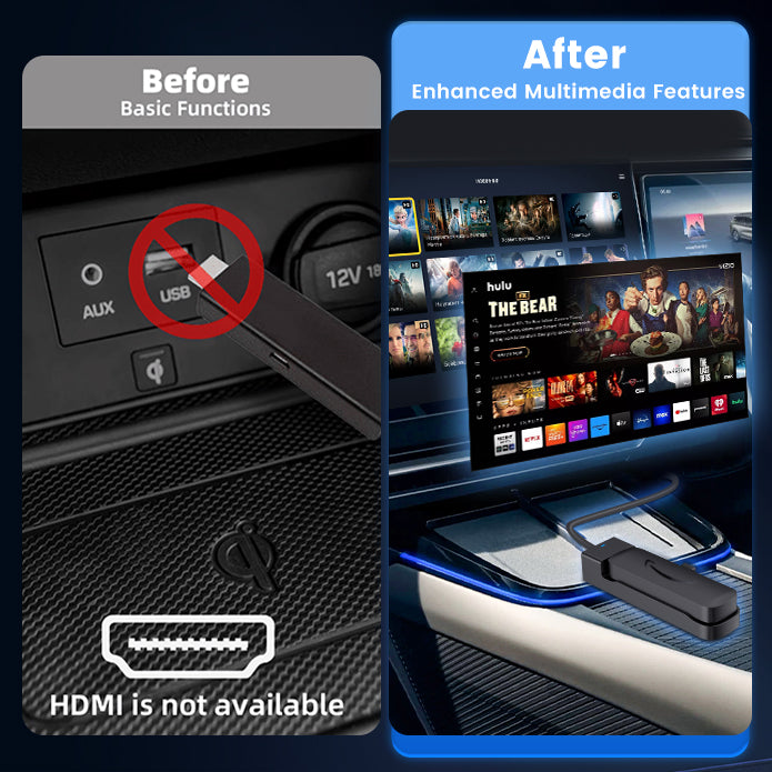 （Pre-sale）Carlinkit Fire Drive Use CarPlay to HDMI Cable to Enjoy Streaming, in-car Audio & Video Specially Designed for Amazon Fire TV Stick