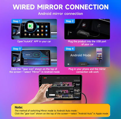 CCPA for android head unit dongle android auto mirror connection step