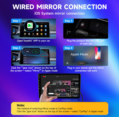 CCPA for android head unit dongle carplay mirror connection step