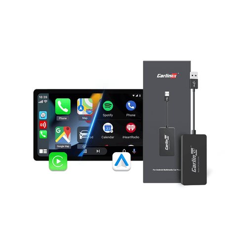 Dongle USB Carlinkit CCPA para unidad principal de pantalla Android de posventa con función de CarPlay inalámbrico, Android Auto y espejo.