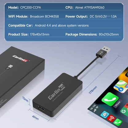 CCPA for android head unit dongle size carlinkit