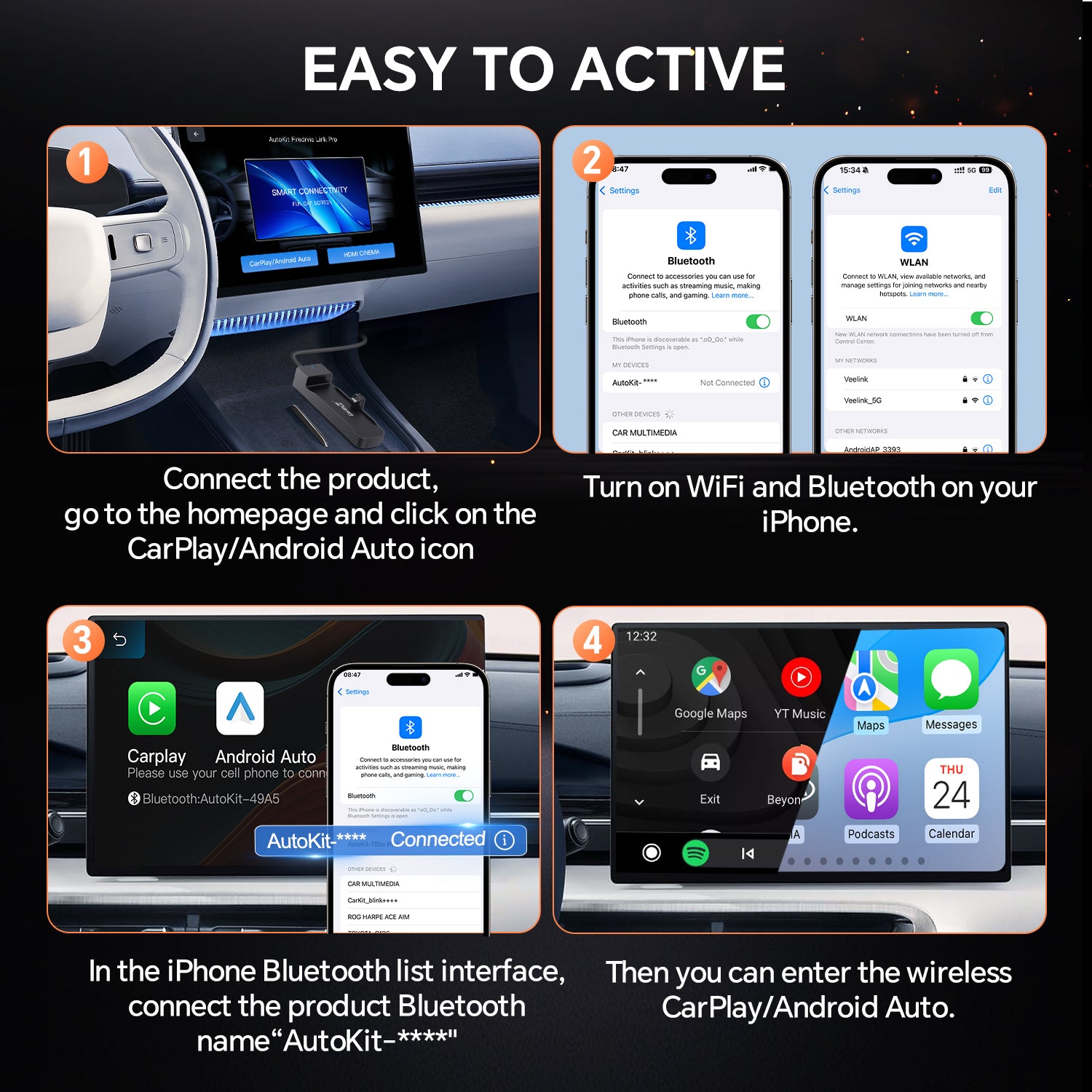 Carlinkit FireDrive Link Pro with Wireless CP & AA For Fire TV