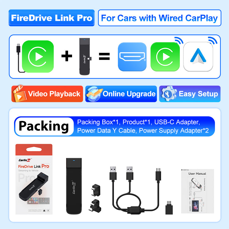 Carlinkit FireDrive Link Pro with Wireless CP & AA For Fire TV