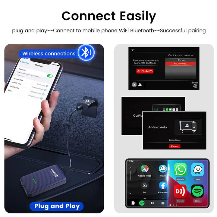 Carlinkit 4.0-CP2A 2 In 1 Adapter Wireless Carplay & Wireless Android Auto