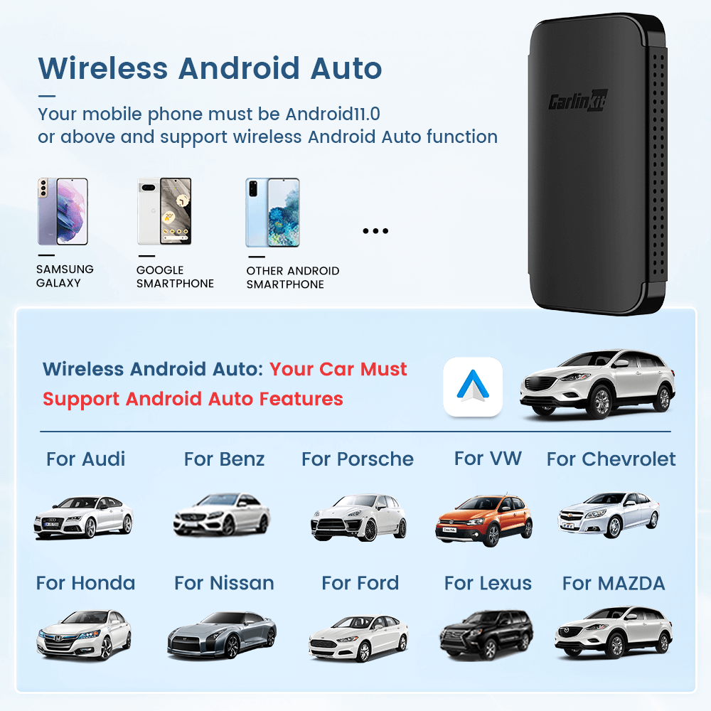 Carlinkit A2A Wireless Android Auto Adapter Only for Car With Factory Wired Android Auto