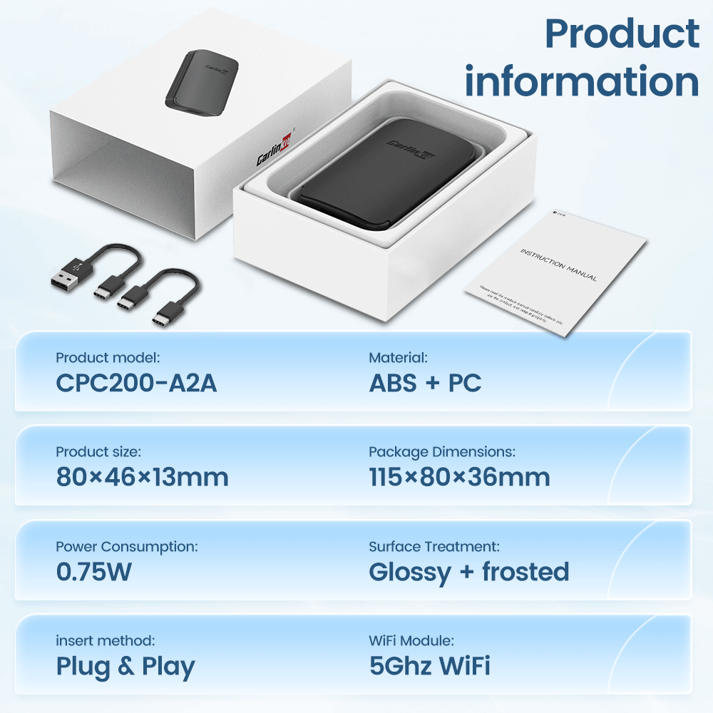 Carlinkit A2A Wireless Android Auto Adapter Only for Car With Factory Wired Android Auto