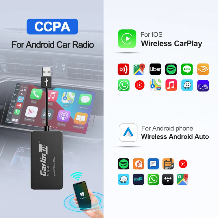 Carlinkit CCPA Wireless CarPlay Dongle for Aftermarket Android Screen Car (Android Head Unit)