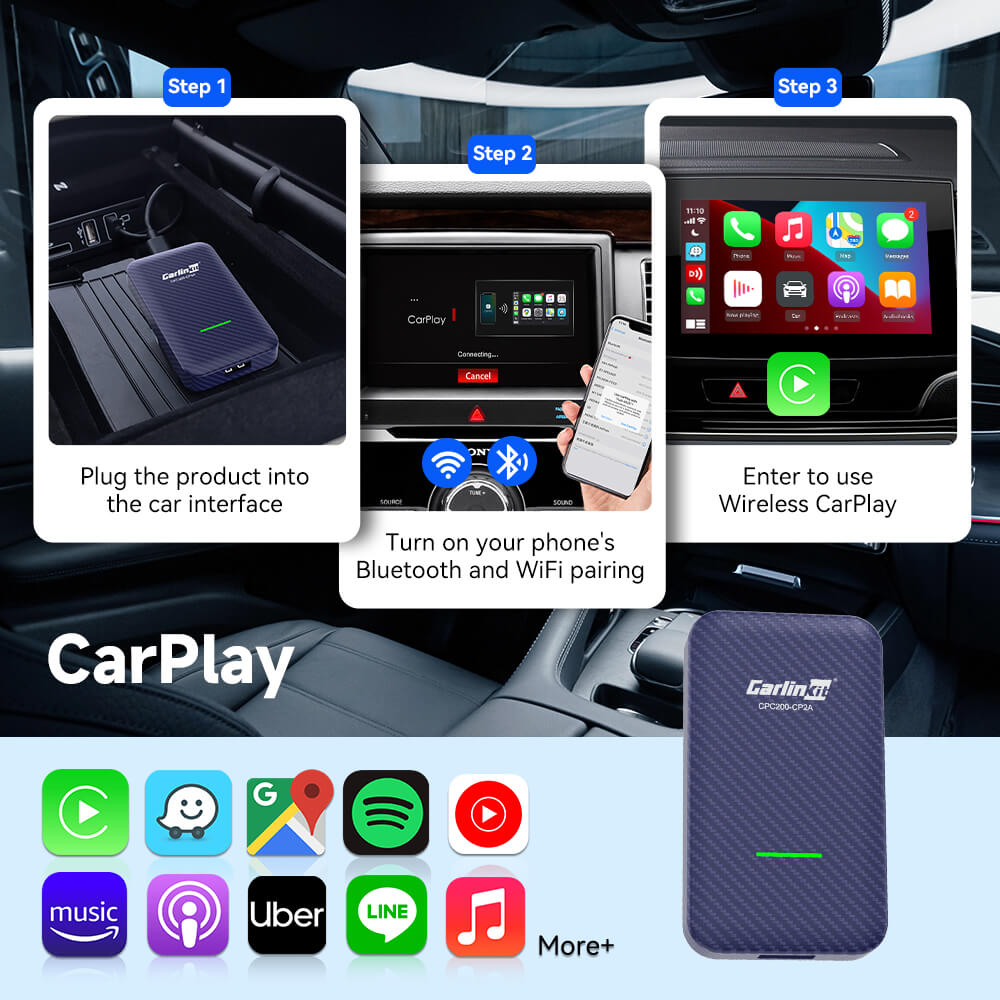 Carlinkit 4.0 - CP2A 2 في 1 محول Carplay اللاسلكي وAndroid Auto لسيارة Wired Factory Carplay