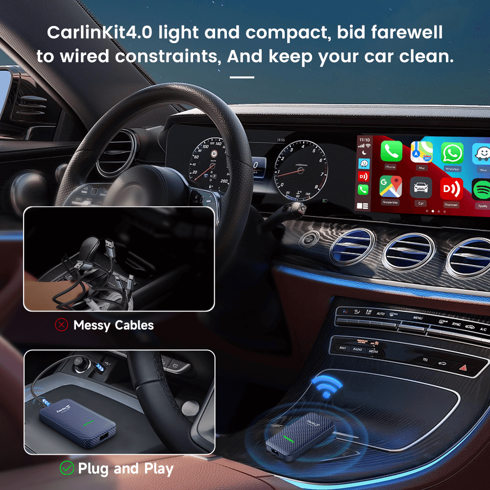 Carlinkit 4.0 - CP2A 2 In 1 Adapter Wireless Carplay and Android Auto for Wired Factory Carplay Car