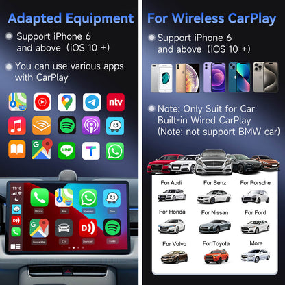 Carlinkit Mini5 Small & Compact Wired to Wireless Carplay Adapter