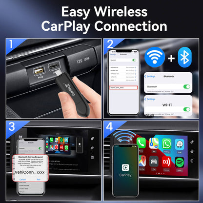 Carlinkit Mini5 Small & Compact Wired to Wireless Carplay Adapter