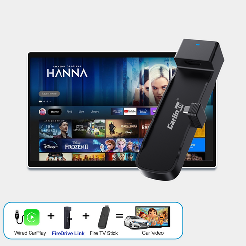 Carlinkit Fire Drive Usa CarPlay a Cable HDMI para Disfrutar de Streaming, Audio y Video en el Coche Diseñado Especialmente para Amazon Fire TV Stick