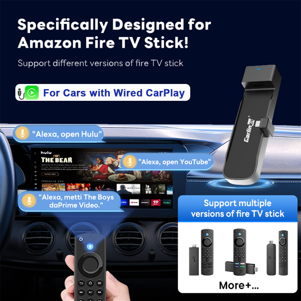 （Pre-sale）Carlinkit Fire Drive Use CarPlay to HDMI Cable to Enjoy Streaming, in-car Audio & Video Specially Designed for Amazon Fire TV Stick