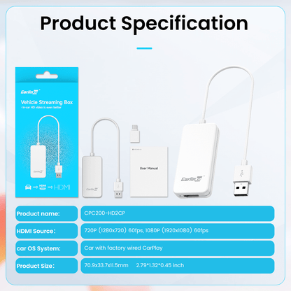 Conversor de TV multimídia para carro Carlinkit HD2CP Carplay HD