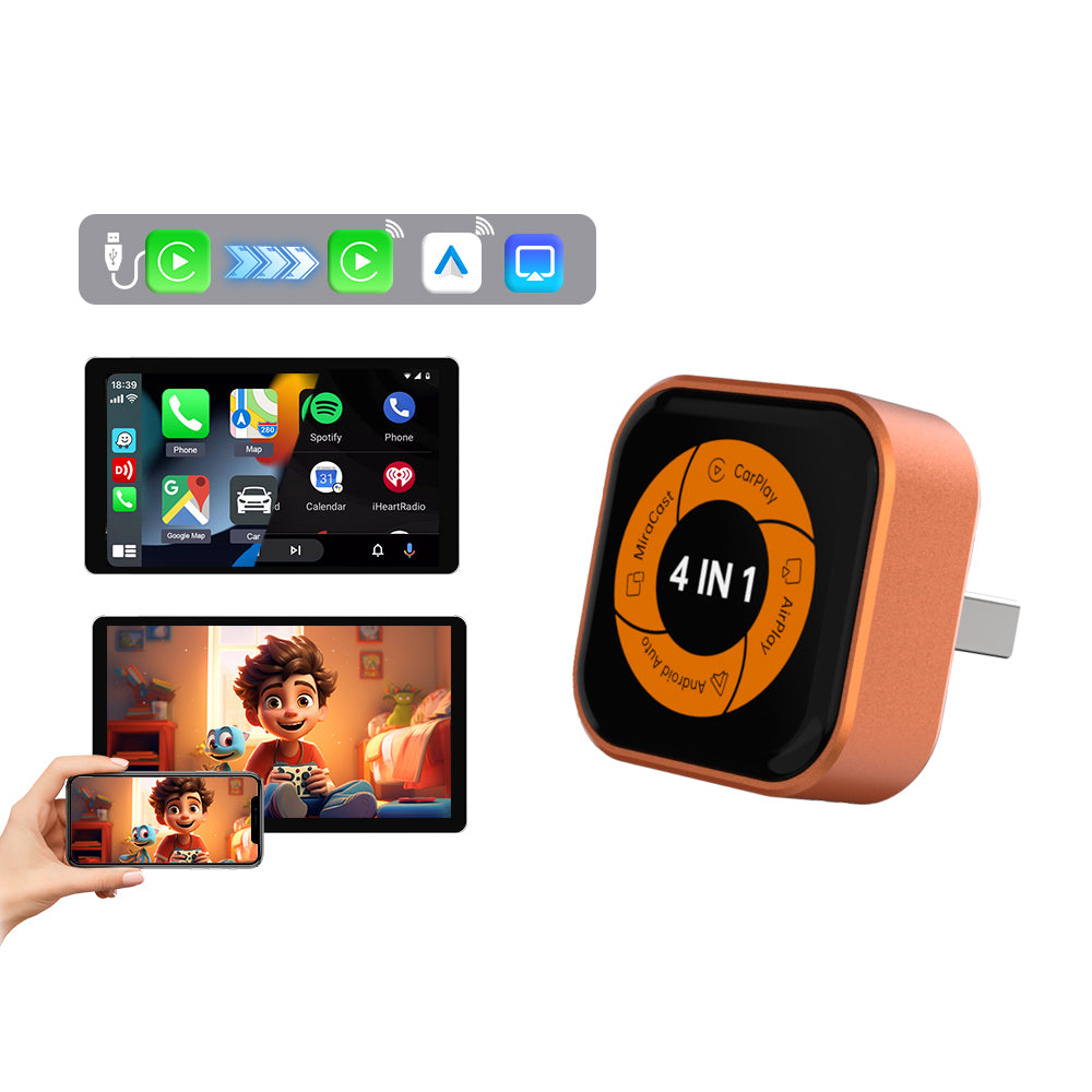 CarlinKit Mini Ultra 6 Wired CarPlay to Wireless CarPlay & Android Auto & Screen Mirroring Adapter