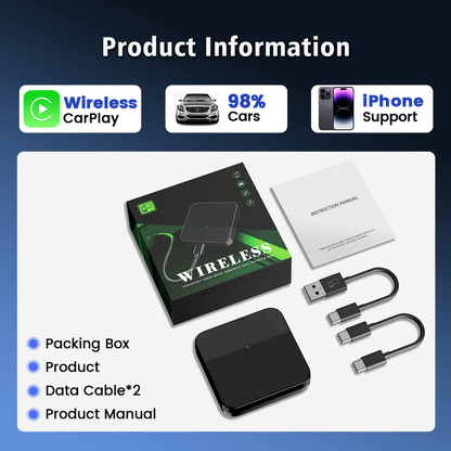 Carlinkit Mini3-3 Mini Wireless Carplay Adapter for Car with OEM Factory Carplay Cable