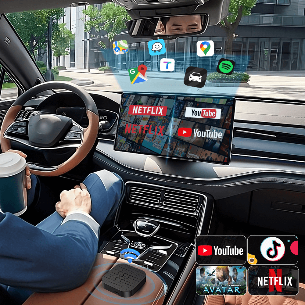 Tbox Basic - Streaming AI Box Build-in Android System with Wireless Carplay & Android Auto for You Watch TV in Car