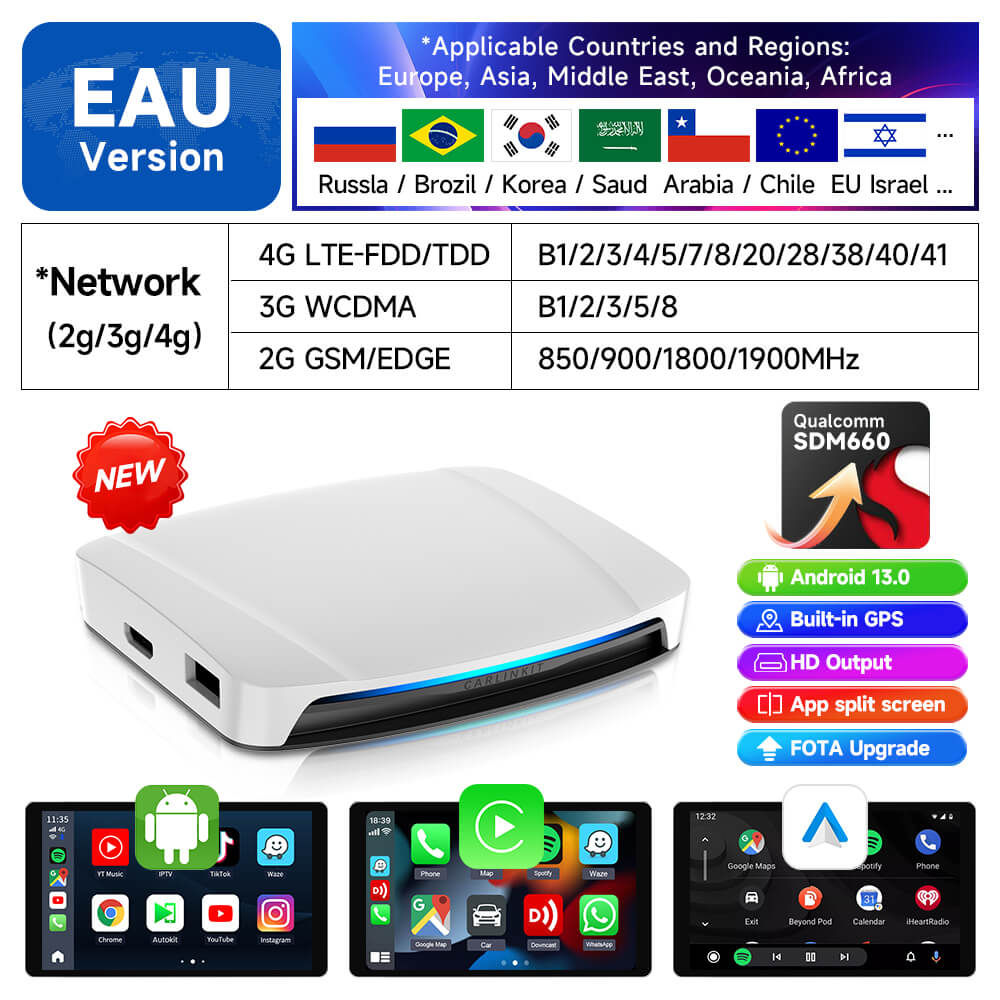 Carlinkit Tbox UHD Android 13 CarPlay AI Box with HDMI Output
