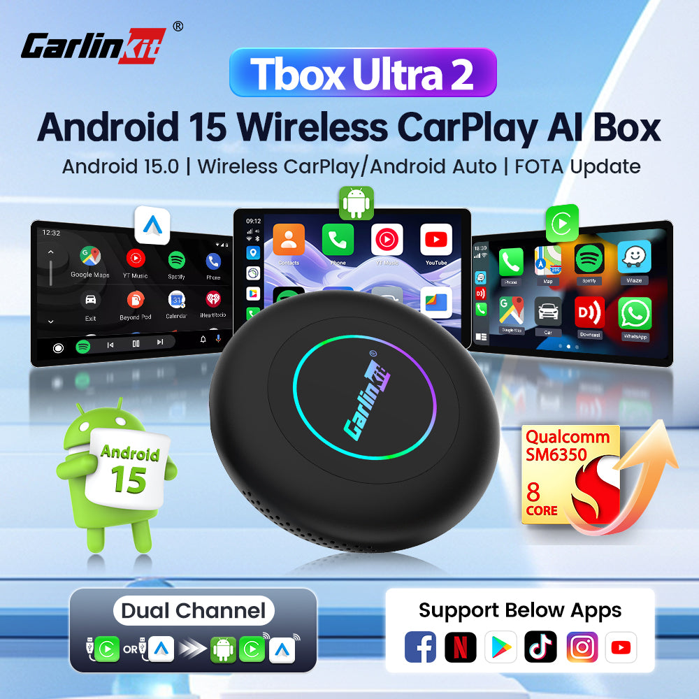Carlinkit Tbox Ultra 2 Android 15 Wireless CarPlay & Android Auto Car Streaming TV Box