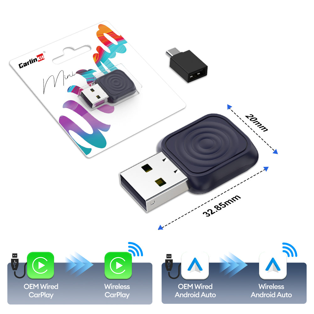 CarlinKit Mini Ultra Wireless Android Auto & CarPlay USB Dongle