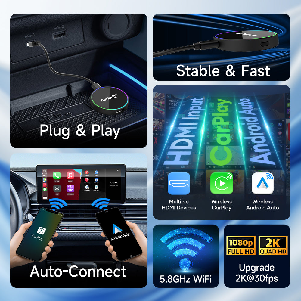 Carlinkit HD2CP Pro HDMI Wired CarPlay to Wireless Carplay