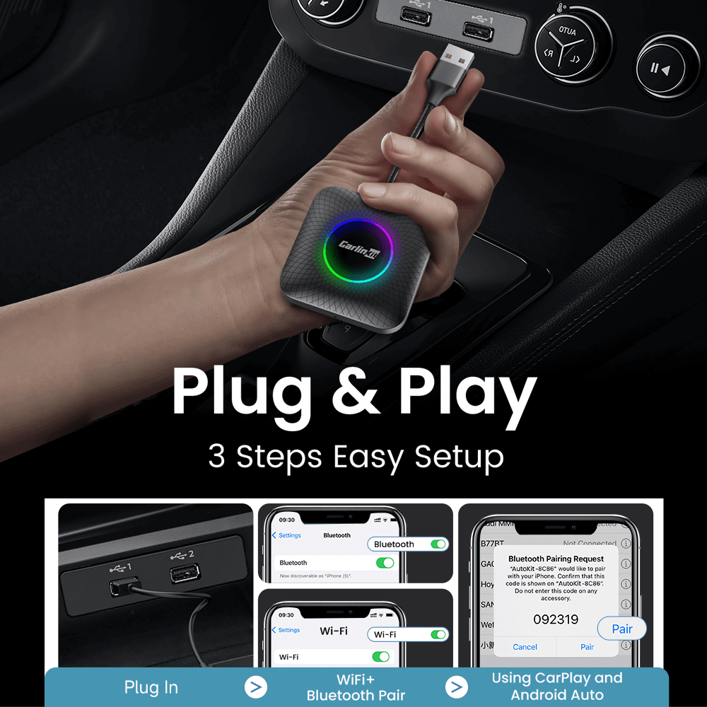 Tbox Led Multimedia Video Android13 AI Box Wireless CarPlay & Android ...