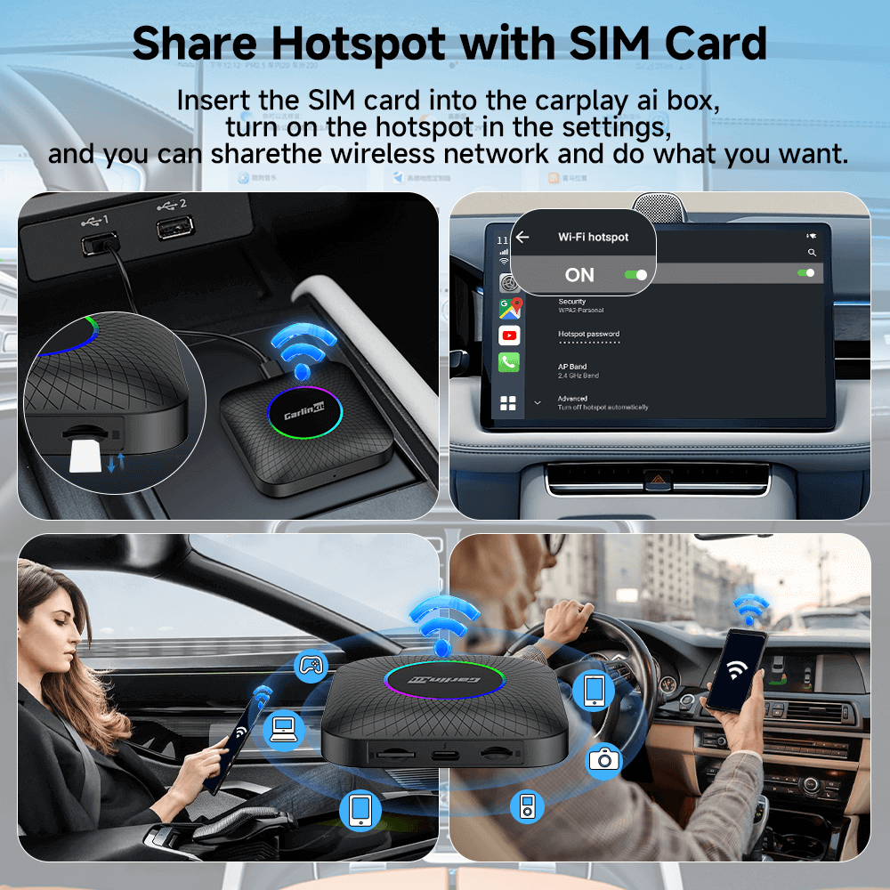 Tbox Led Multimedia Video Android13 AI Box Wireless CarPlay & Android ...