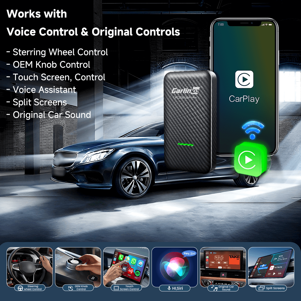 CarlinKit 3.0 U2W Plus محول Carplay اللاسلكي لسيارة Carplay السلكية من مصنع OEM