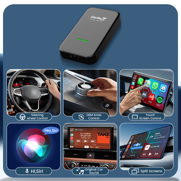 CarlinKit 3.0 U2W Plus محول Carplay اللاسلكي لسيارة Carplay السلكية من مصنع OEM