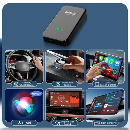 CarlinKit 3.0 U2W Plus Adaptador Carplay sem fio para carro Carplay com fio de fábrica OEM